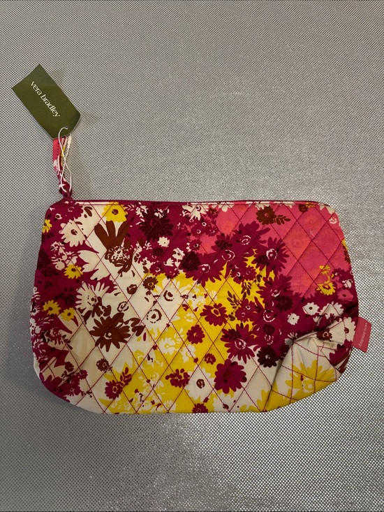Vera Bradley Handbags - NWT Vera Bradley Pink, Yellow & Cream Quilted Floral Cosmetic Pouch